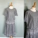 20 Dollar Sale Vintage 80s GEOMETRIC Day Dress - Black and White - Deadstock - Women XL Plus Size