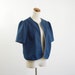 Vintage Bolero Jacket -- 70s Navy Short Sleeve Shrug -- Large XL