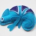 ON SALE - Mischievous Veiled Chameleon in Turquoise - Cute Reptile Stuffed Animal - Renewable Wool Felt Plush