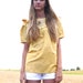 70s Embroidered Mustard Button Back Ethnic Top s m l