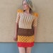 RESERVED for Rachel - OOAK Cinnamon Dress - size S/M - Womens Girls crochet summer dress nude brown yellow red - Sample Sale - ready to ship