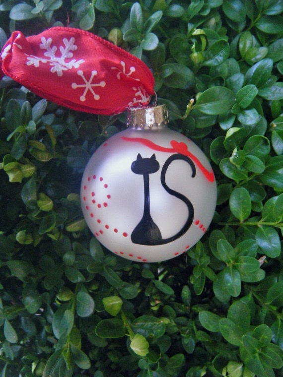 Items similar to Christmas Cat Ornament - Personalized Christmas Kitty ...