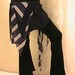 Tribal bellydance Seaweed skirt, panel skirt , apron in Blue and gray stripes MED- LARGE