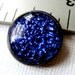 Dichroic Glass Cabochon 18 mm Dark Blue Sparkles Handmade
