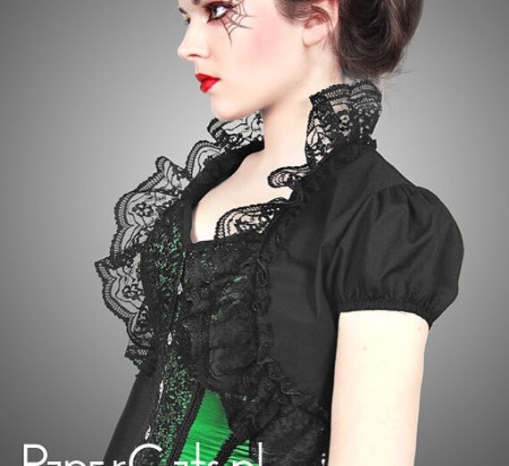 Black lace bolero victorian goth pin up by PaperCatsPL steampunk buy now online Black lace bolero victorian goth pin up by PaperCatsPL steampunk buy now online