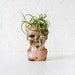 RESERVED - 10% SALE - Antique German Doll Head Air Plant Garden - Creepy Grow Burn Baby