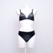Black velvety panties dead stock Vintage size S