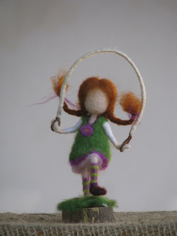Needle felted waldorf inspired doll with jump by Made4uByMagic