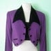 80s jacket - purple vintage cropped eighties blazer - size medium