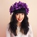 floral crown headband hair wreath - purple, romantic statement headpiece, large flower crown, oversized.