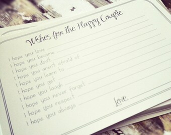 Wishes for the Happy Couple Cards - Unique Bridal Shower Activity Game or Wedding Guest Book Alternative - Black and White