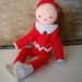 Vintage Felted And Red Bendable little Elf Pixie Girl Ornament 1960s Japan