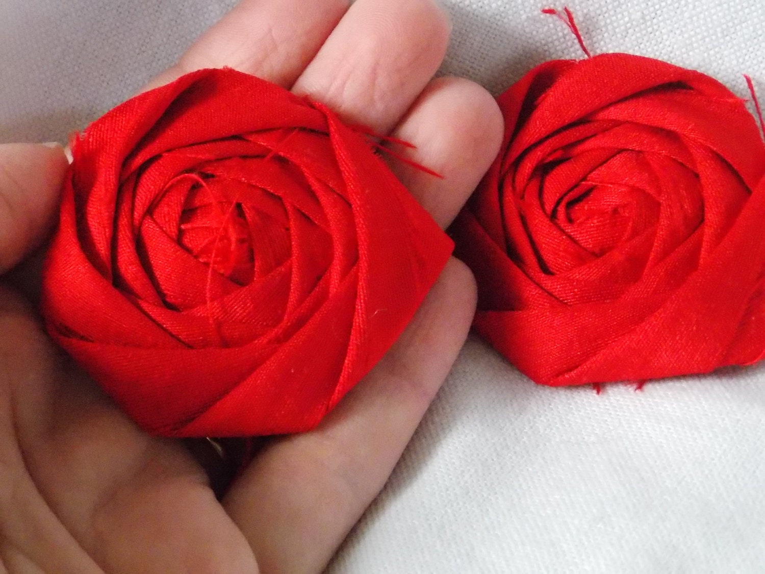 Red Silk Flower Wedding Flowers Christmas by bellerosedesigns