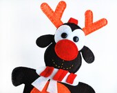Felt Reindeer Ornament, Winter Christmas Ornament, Hand stitched reindeer A212 Il_170x135