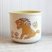 RESERVE for AISHA Baby Planter Donkey vintage ceramic white with orange and yellow Lovely Baby Gift for new mom or nursery decor
