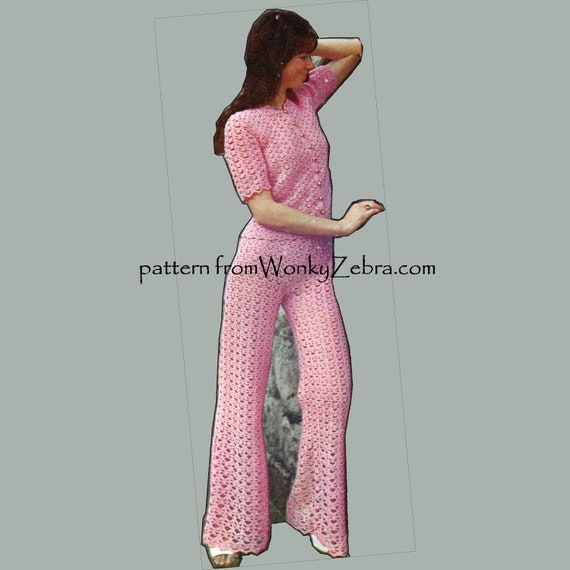 Items similar to Crochet Pants Pattern Vintage PDF 176 Pantsuit from
