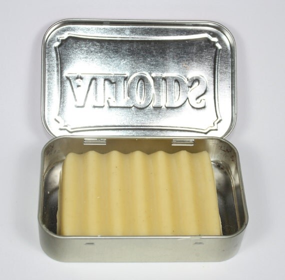 Lotion Bar in an Altoids Tin strongly scented solid lotion