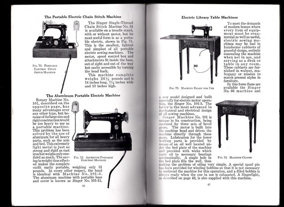 1926 SINGER A Manual Of Family Sewing Machines By Vintagebooklover