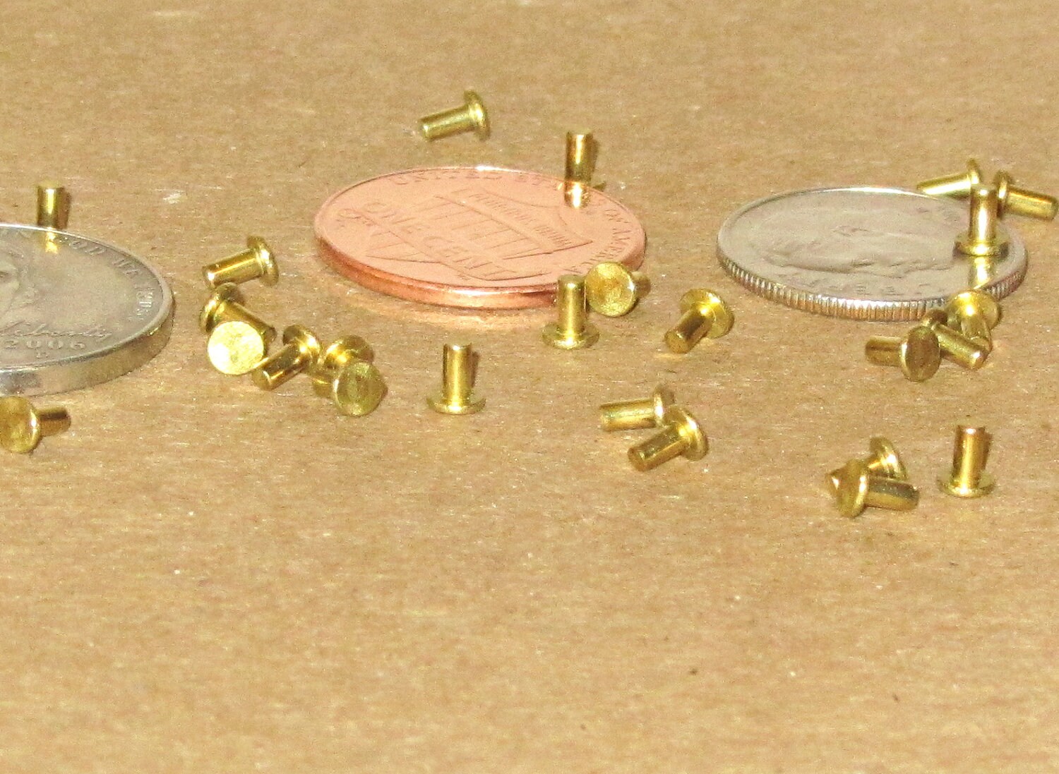 NEW ITEM Solid BRASS Rivets very small for cold connections