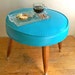 Mid-Century Modern Ottoman in 1950's Turquoise
