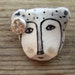My autumn bear friend -hand formed and drawn ceramic brooch