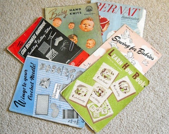 Vintage Knit Crochet and Tatting How to Books Lot of 6
