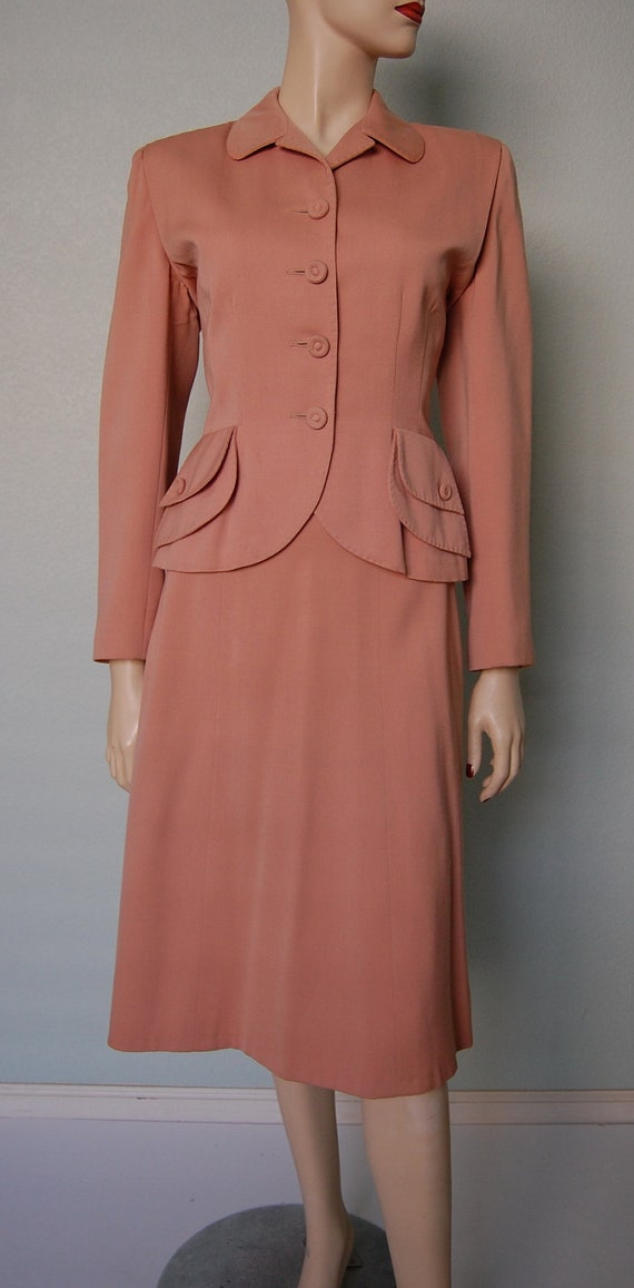 Items similar to OnLayaway40s Wool Gabardine Skirt Suit with Tailoring ...
