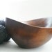 Large Wood Bowl Organic Wooden Serving Bowl 1960s Warm Cinnamon Brown