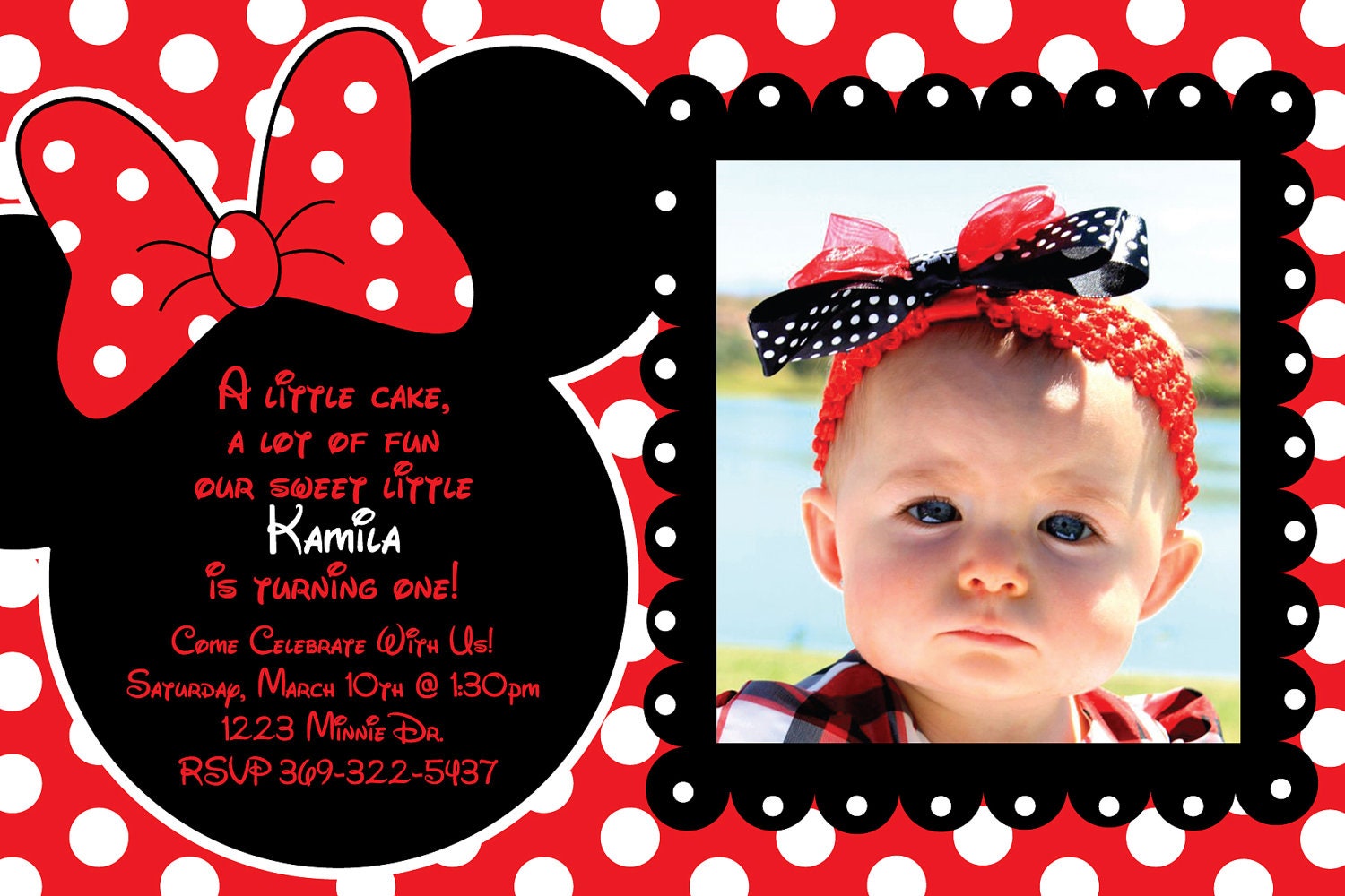 Red Minnie Mouse Invitations 3