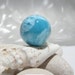 Larimar sphere, lovely pattern aquamarine Larimar Reiki stone - 77.0 ct
