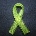 Lime Green Beaded Awareness Ribbon