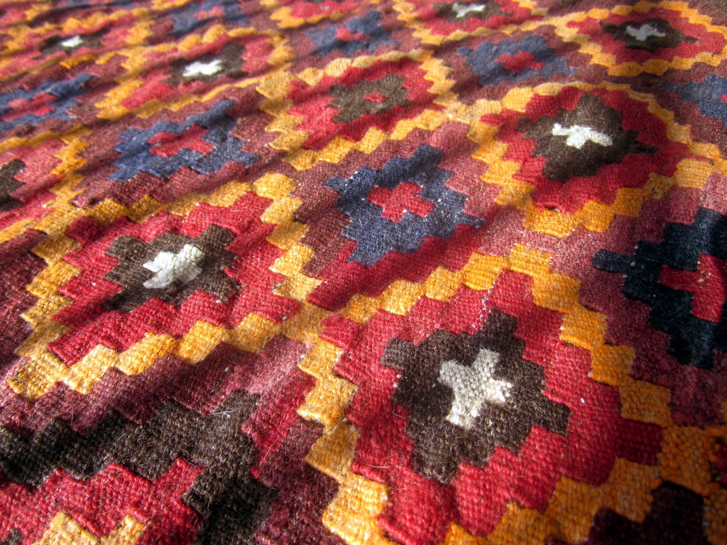 vintage wool Rug mat KILIM KILM wall hanging old world