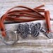 Leather Tassel, Bag Charm, Leather Bag Charm, Butterfly Jewelry