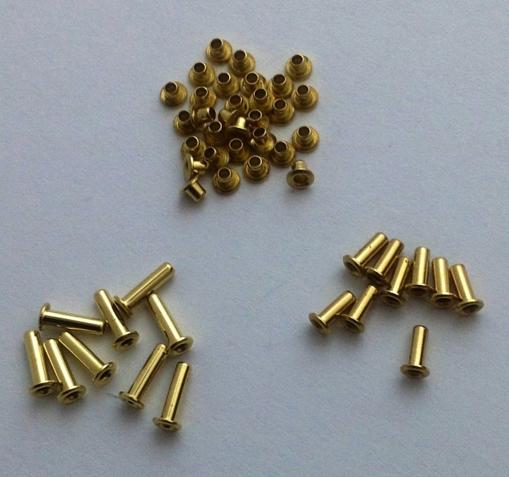 Brass Rivets Grommets Eyelets for EZ Riveter 1/16 size hole 4