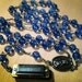 SALE - Functional Harmonica Necklace on Blue Beaded Rosary