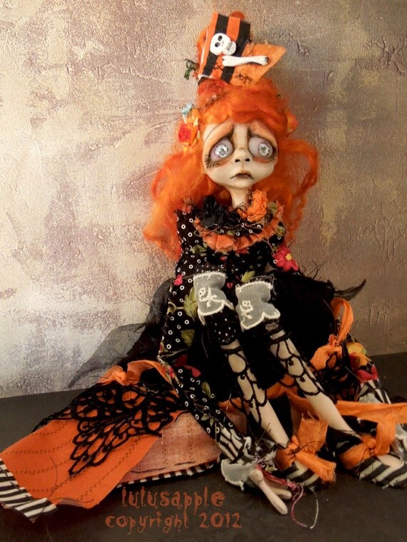  Art  Doll  Halloween Sad  doll  OOAK autumn Emersende