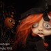 Halloween Art Doll Gothic spooky wall hanging shadowbox doll Baen RESERVED