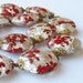 Vintage 50s Silver Foil Italian Venetian Red Art Glass Murano Bead 17" Long Disc Necklace