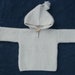 Baby's hooded top/jumper in cream Eco 100% undyed virgin wool, age3-6 months