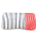 blue and cream ticking zipper pouch with polka dots / summer fall fashion / nautical / stocking stuffer / cosmetic bag