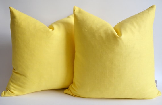 Items similar to 14 16 18 20 22 24 26 28 30 36 38 Light Yellow Linen Pillow - Yellow Linen ...
