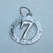15mm Sterling Silver lucky 7 pendant, silver charm