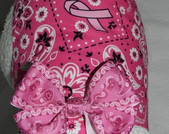 PINK RIBBON BCA Breast Cancer Awareness Country Warrior Harness. Custom made for your Cat, Dog or Ferret.