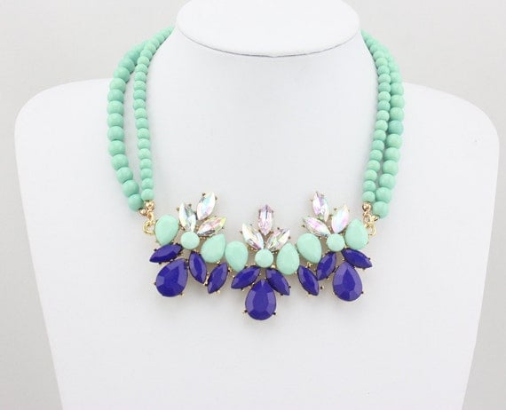 Collier Cristal Strass Costume Déclaration Bijoux Pour Femme