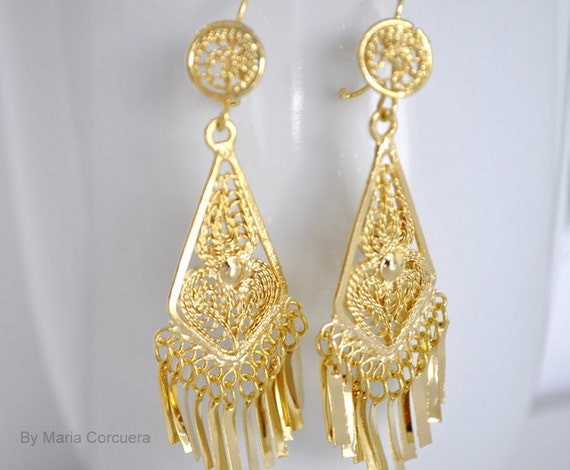 Gold plated mexican earrings
