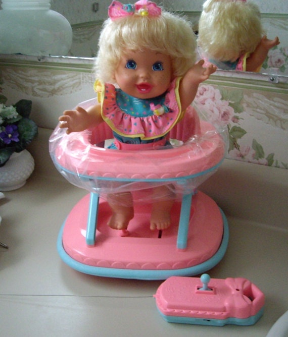 1992 Mattel Baby Walk n' Roll Doll Walker with Wireless