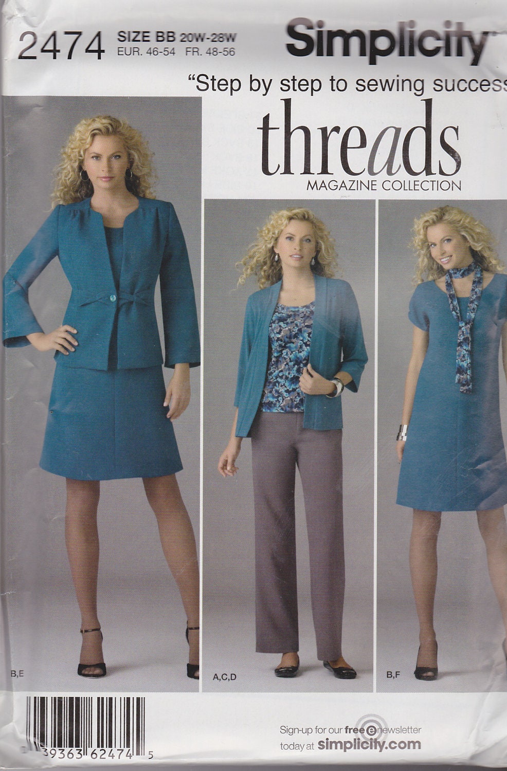 Simplicity Sewing Pattern 2474 BB Threads Collection