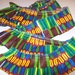 Kente Print green ruffled ribbon