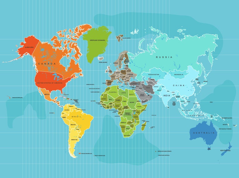 Country Names World Map Countries And Continents
