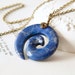 Lapis Blue Magnesite Spiral Necklace - Wire Wrap Jewelry